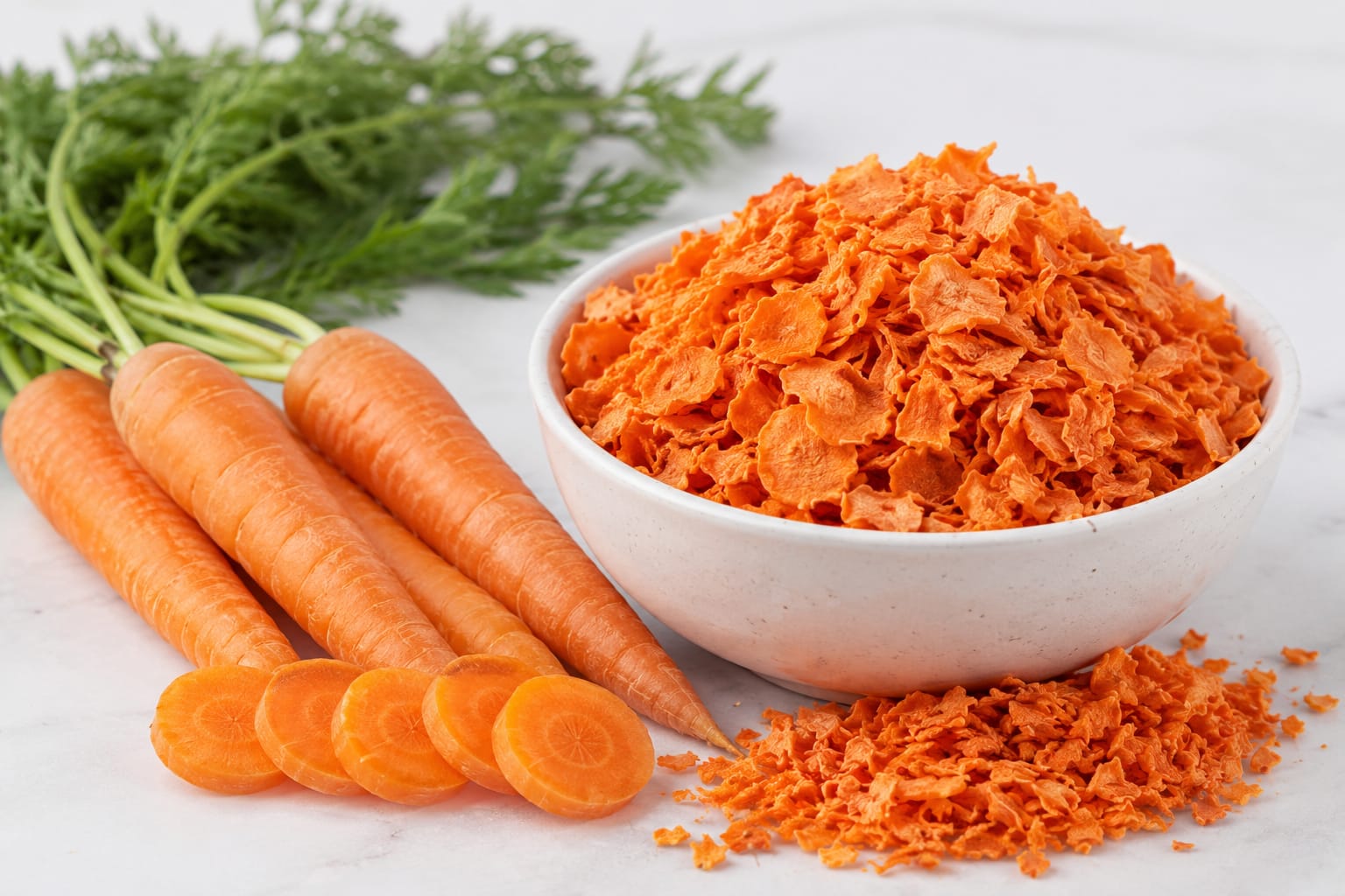 Dehydrated A-Grade Carrot Flakes