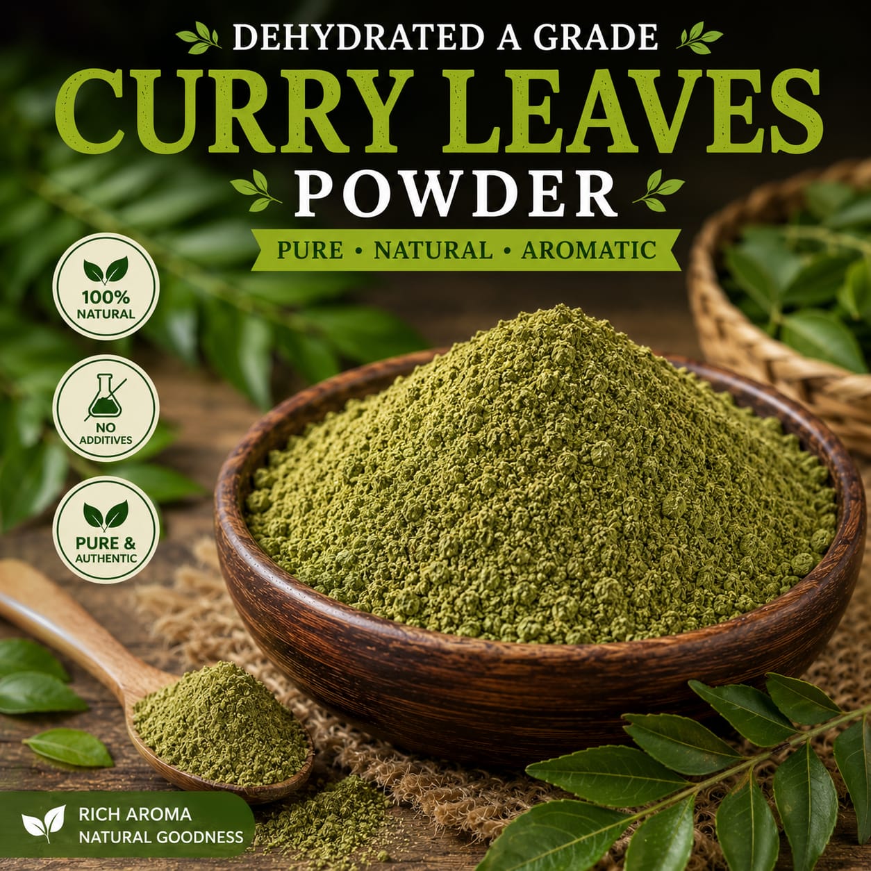 Dehydrated A-Grade Curry Leaves Powder