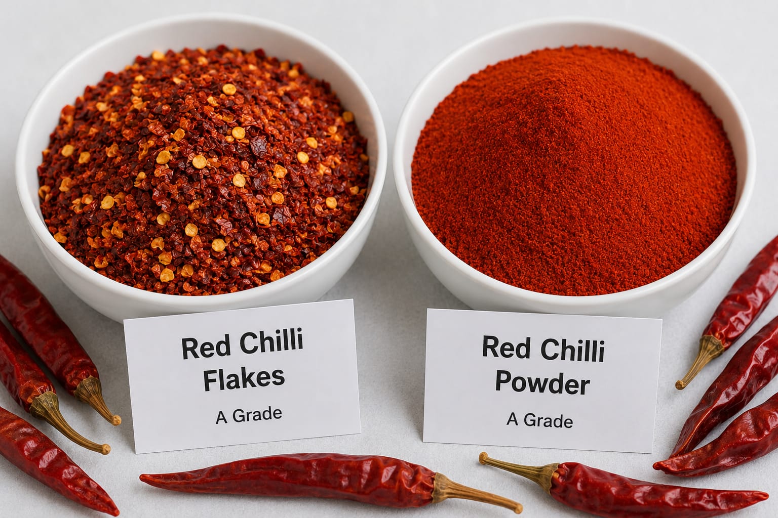 Dehydrated A-Grade Red Chilli Flakes & Powder