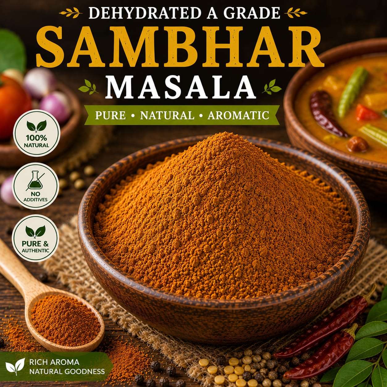 Dehydrated A-Grade Sambhar Masala
